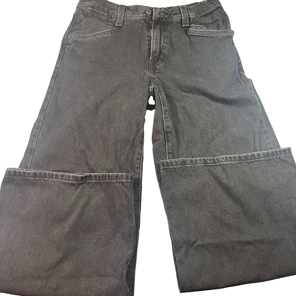 Levi's 94 Baggy Wide Leg Jeans Womens 27x31 Black Skater Denim‎ EUC